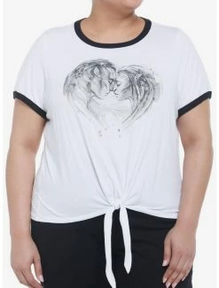 Coupon ✔️ Avatar: The Way Of Water Duo Tie-Front Girls Ringer T-Shirt Plus Size 😍